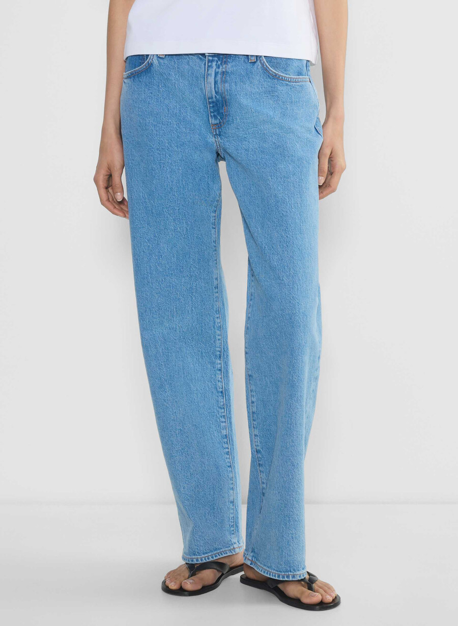 denim forum salma super lo-rise straight jean no-stress azzurro chiaro