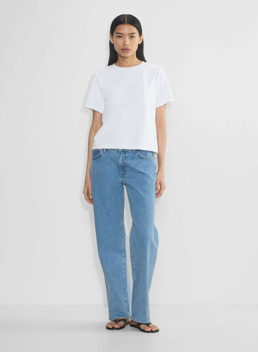 denim forum salma super lo-rise straight jean no-stress azzurro chiaro