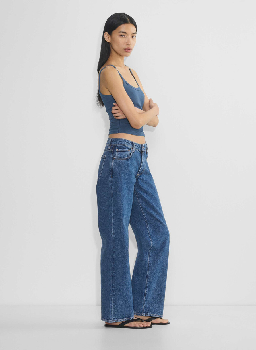 denim forum salma super lo-rise straight jean no-stress medium blu