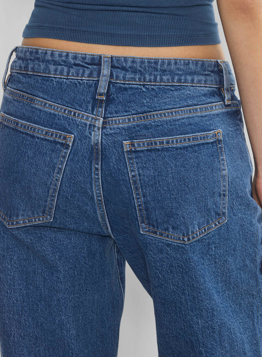 denim forum salma super lo-rise straight jean no-stress medium blu