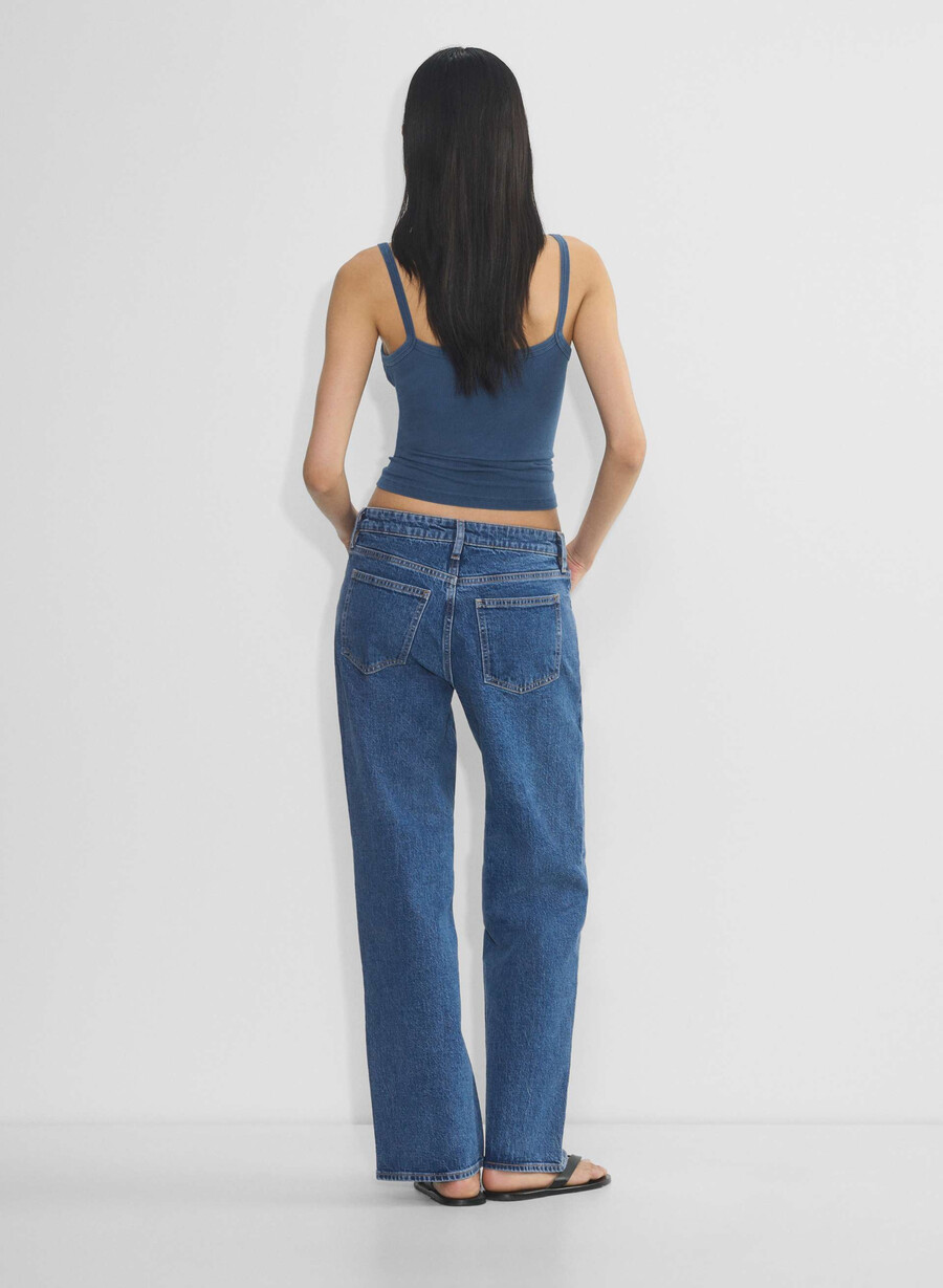 denim forum salma super lo-rise straight jean no-stress medium blu