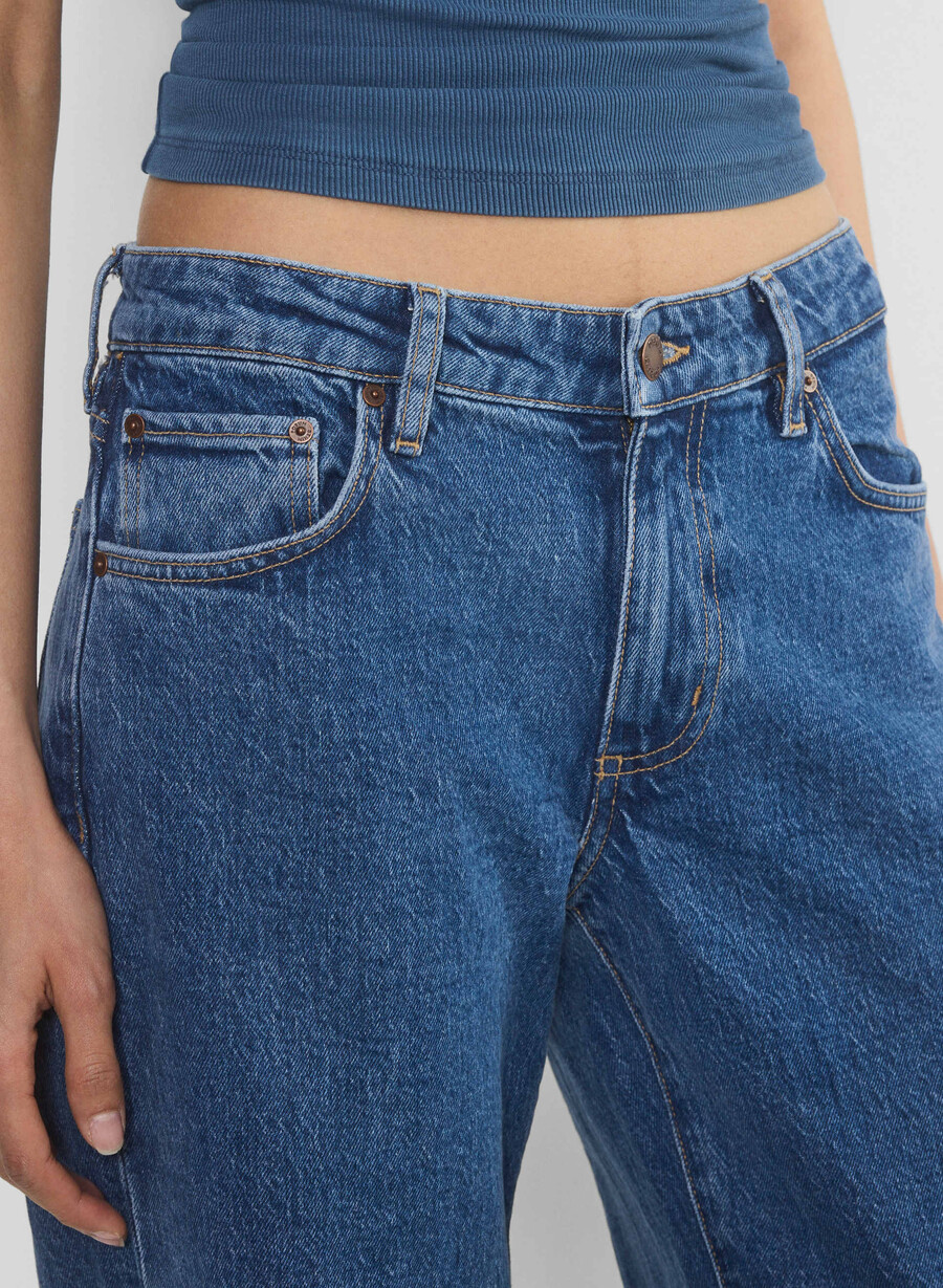 denim forum salma super lo-rise straight jean no-stress medium blu