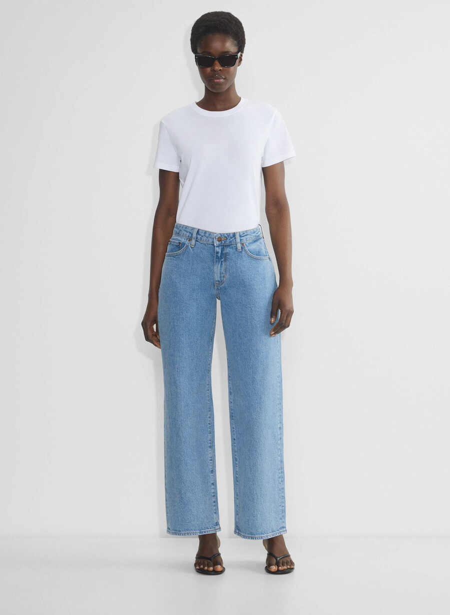 denim forum salma curve-fit super lo-rise baggy jean no-stress azzurro chiaro