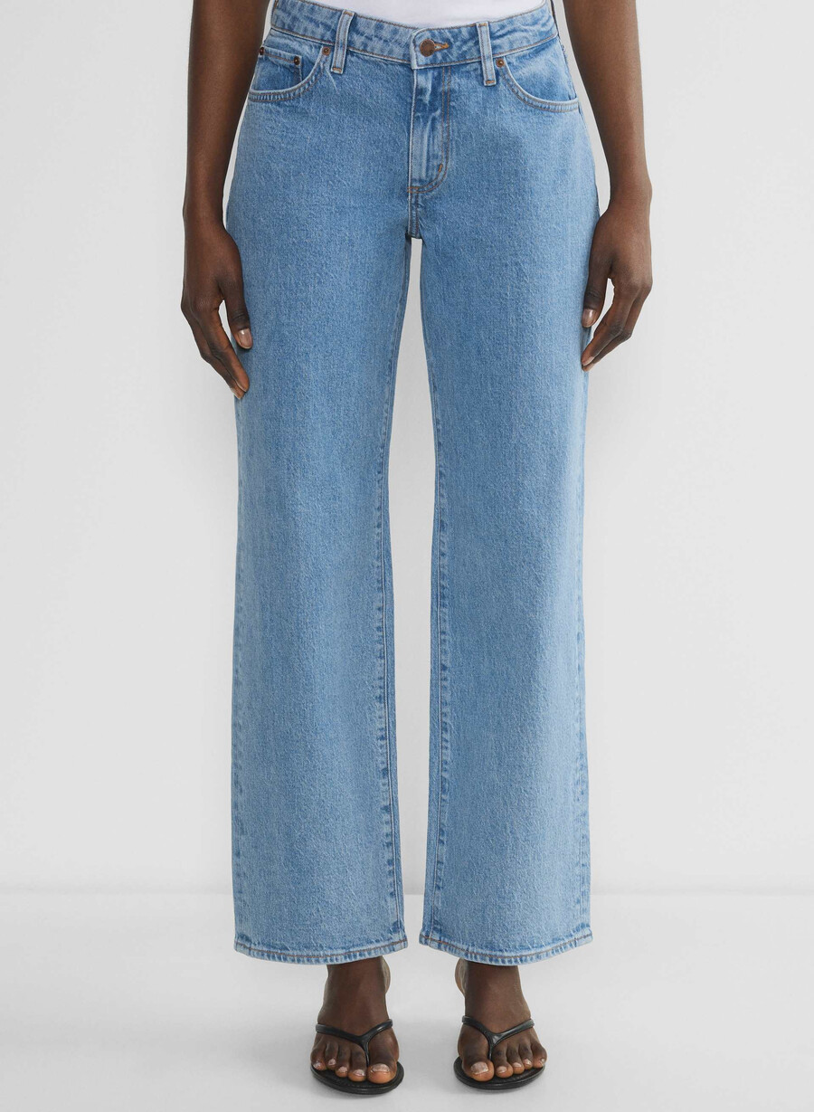 denim forum salma curve-fit super lo-rise baggy jean no-stress azzurro chiaro
