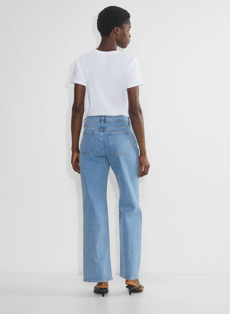 denim forum salma curve-fit super lo-rise baggy jean no-stress azzurro chiaro