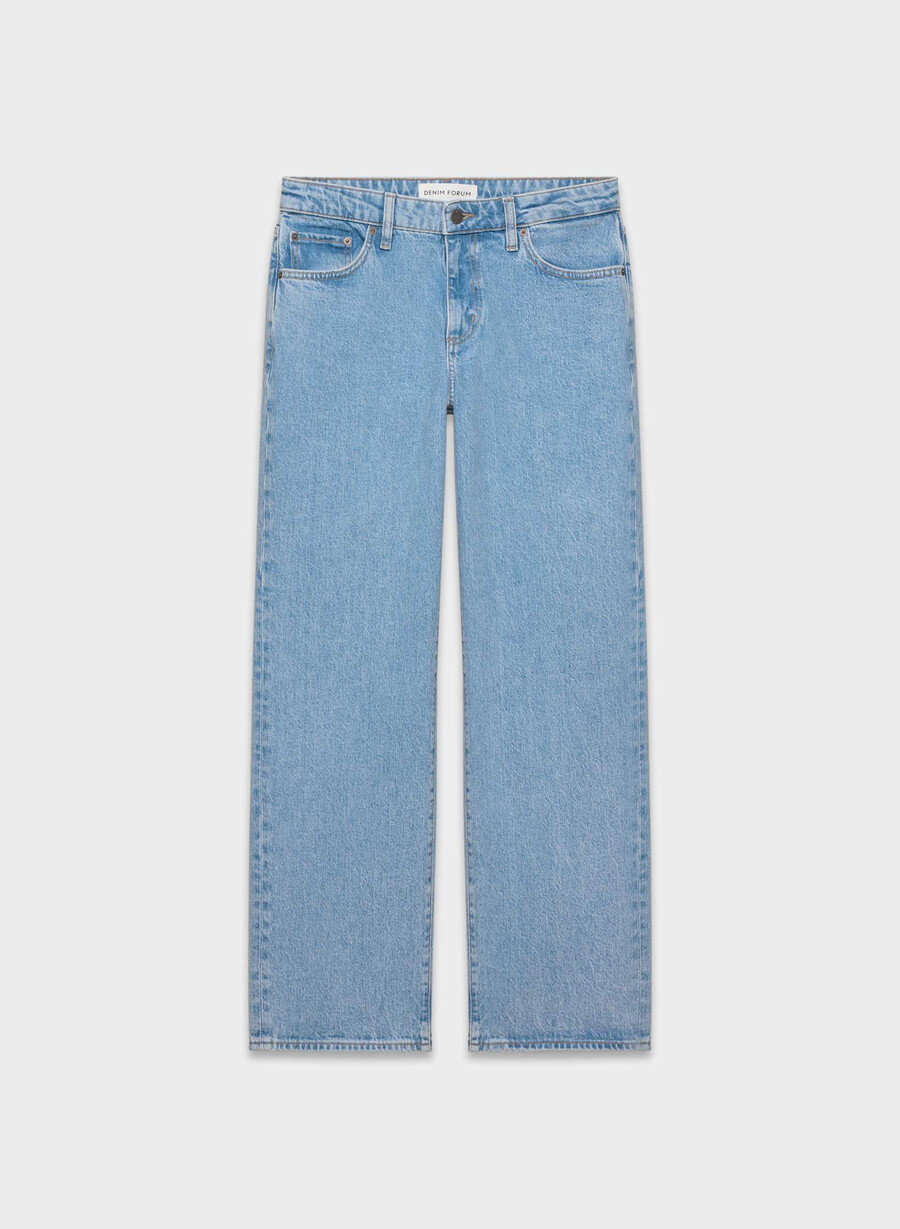 denim forum salma curve-fit super lo-rise baggy jean no-stress azzurro chiaro
