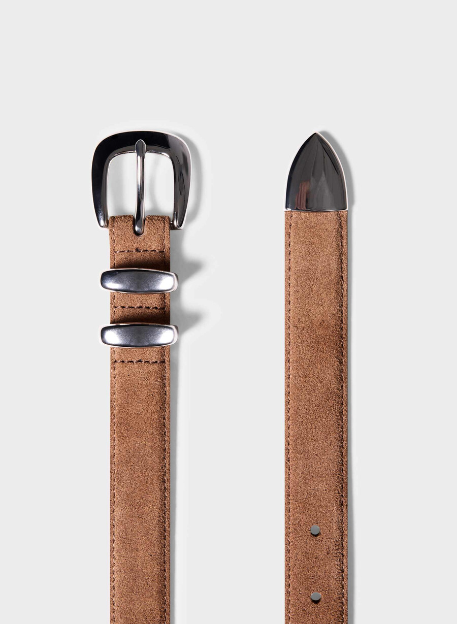 cintura leggendaria in pelle scamosciata in ottone massiccio raw um brn silver