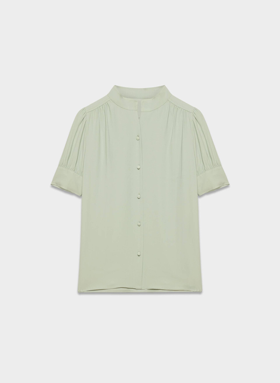 blusa a maniche corte delphine argento verde salvia