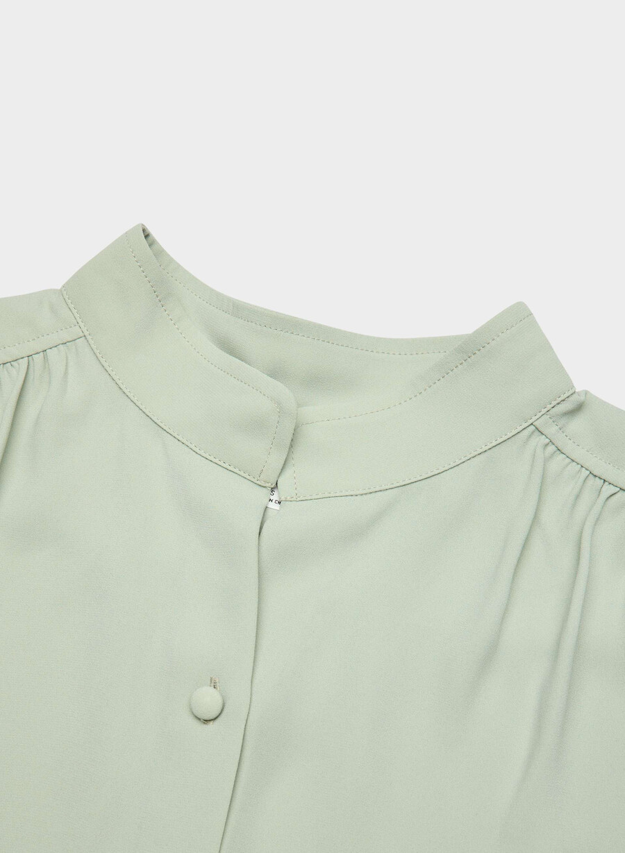 blusa a maniche corte delphine argento verde salvia