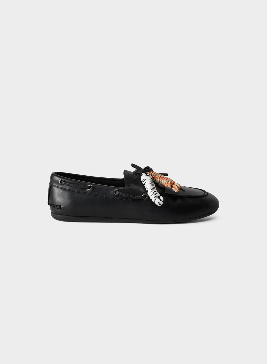 sperry x aritzia slim boat shoe - pelle liscia nera