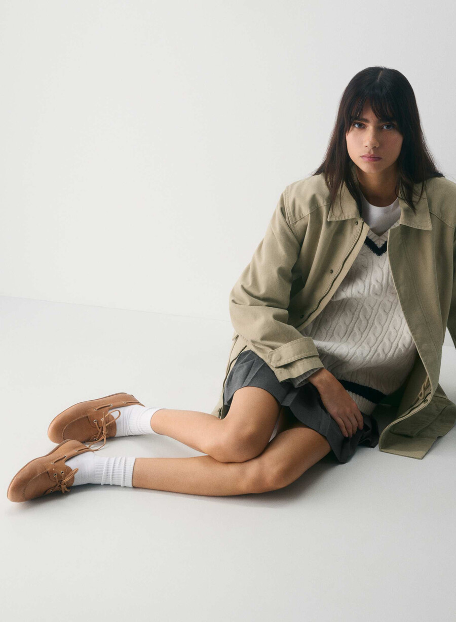 scarpa da barca sottile sperry x aritzia - pelle liscia sahara sand