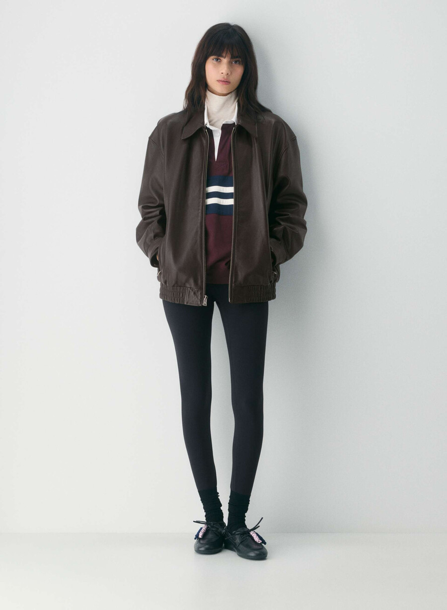 sperry x aritzia slim boat shoe - pelle liscia nero anticato