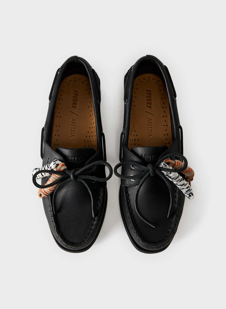 scarpe da barca sperry x aritzia ao - pelle liscia nera