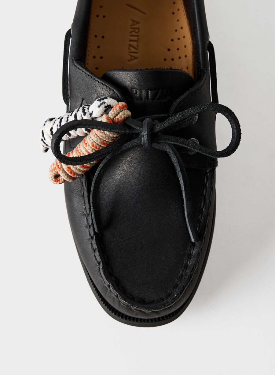scarpe da barca sperry x aritzia ao - pelle liscia nera