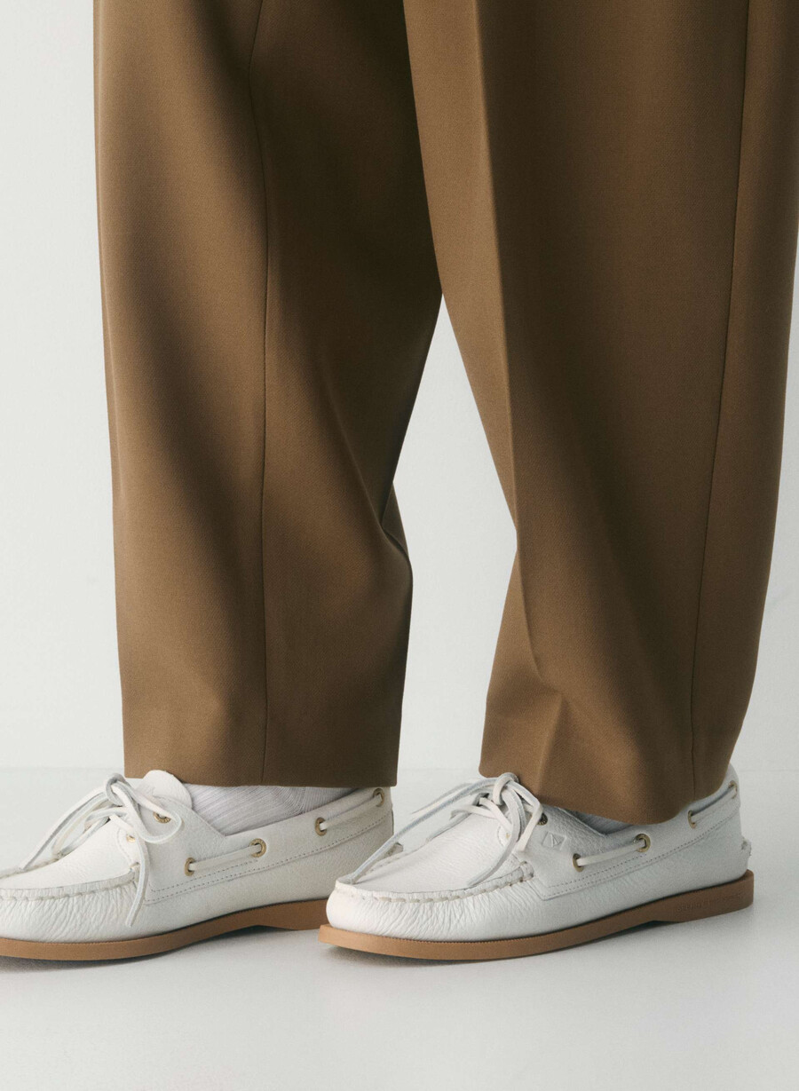 scarpe da barca sperry x aritzia ao - pelle liscia halo white