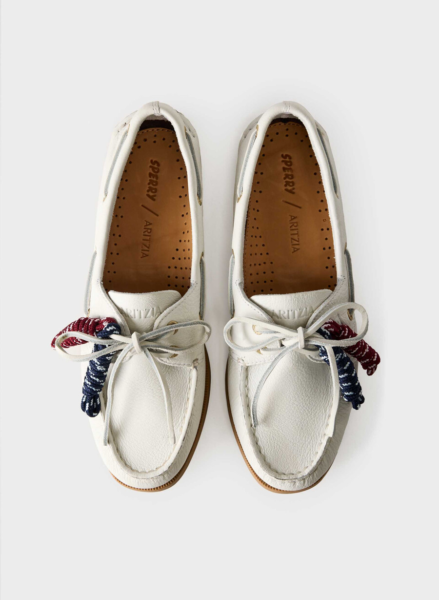 scarpe da barca sperry x aritzia ao - pelle liscia halo white