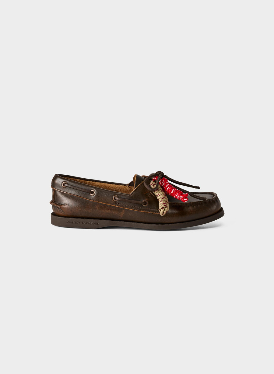 scarpe da barca sperry x aritzia ao - pelle liscia distressed rch mc brn