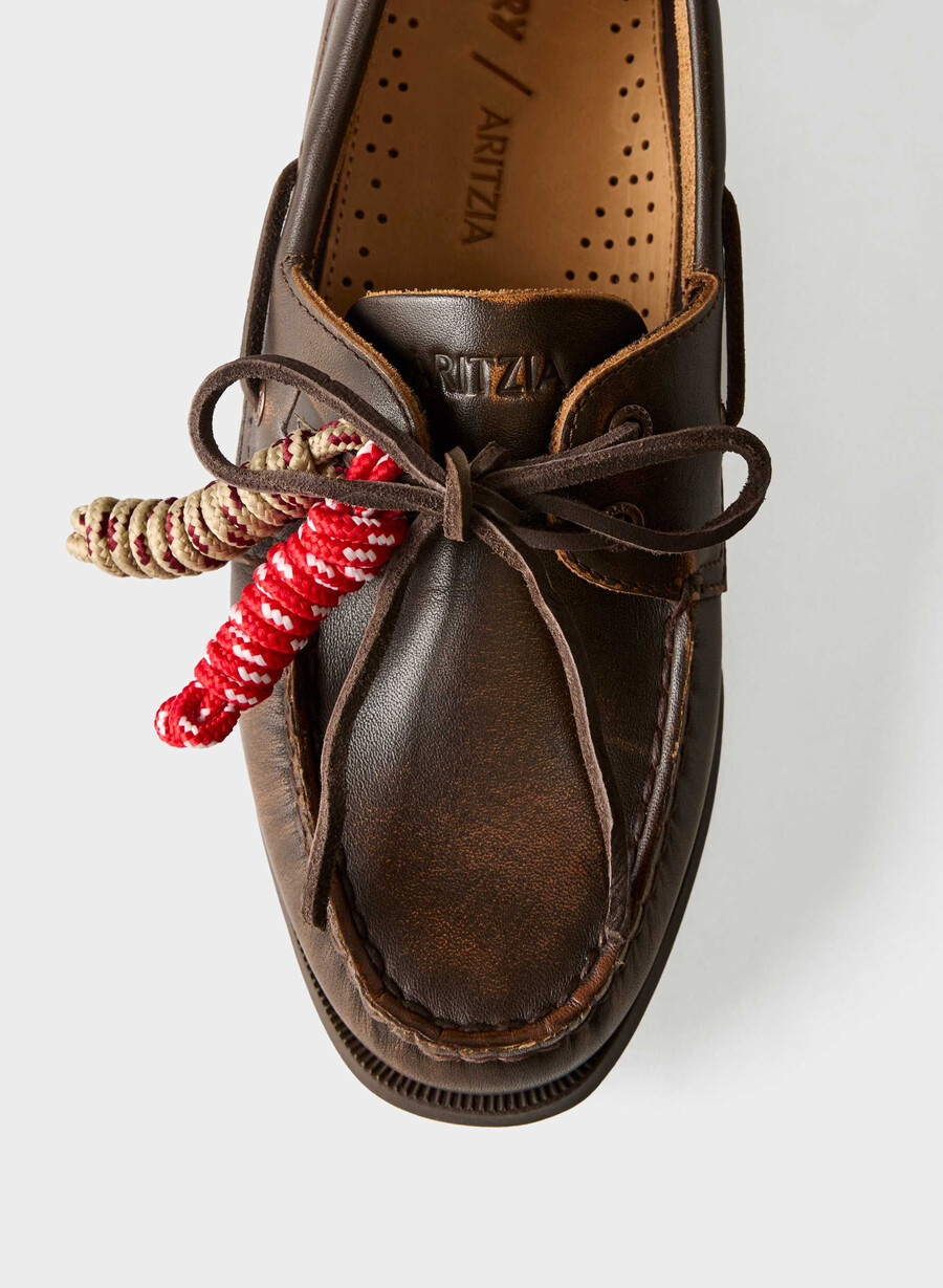 scarpe da barca sperry x aritzia ao - pelle liscia distressed rch mc brn