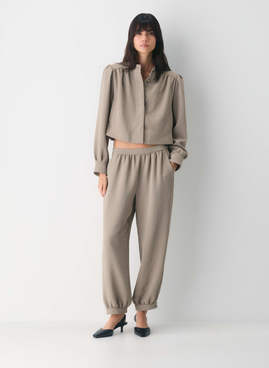 pantaloni zafferano - crepette nomad taupe