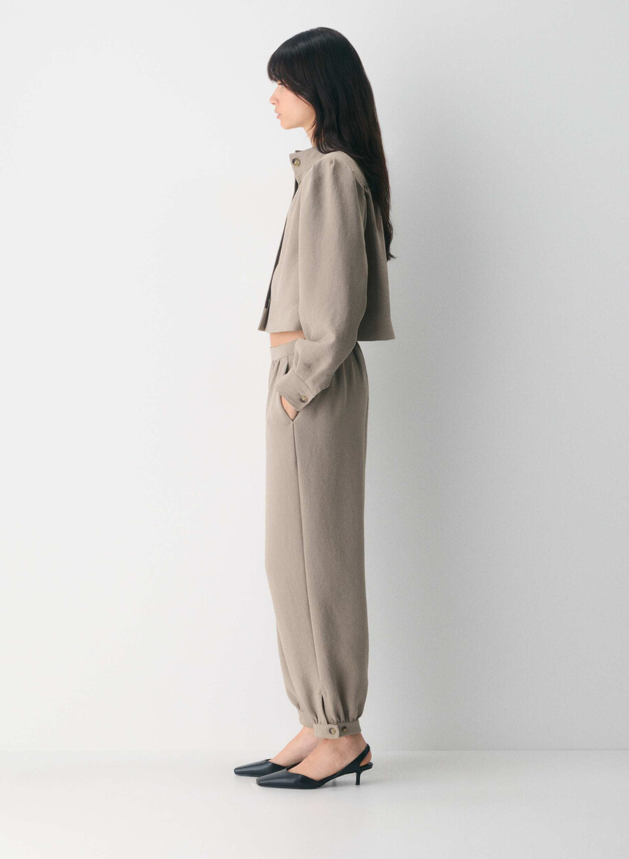 pantaloni zafferano - crepette nomad taupe
