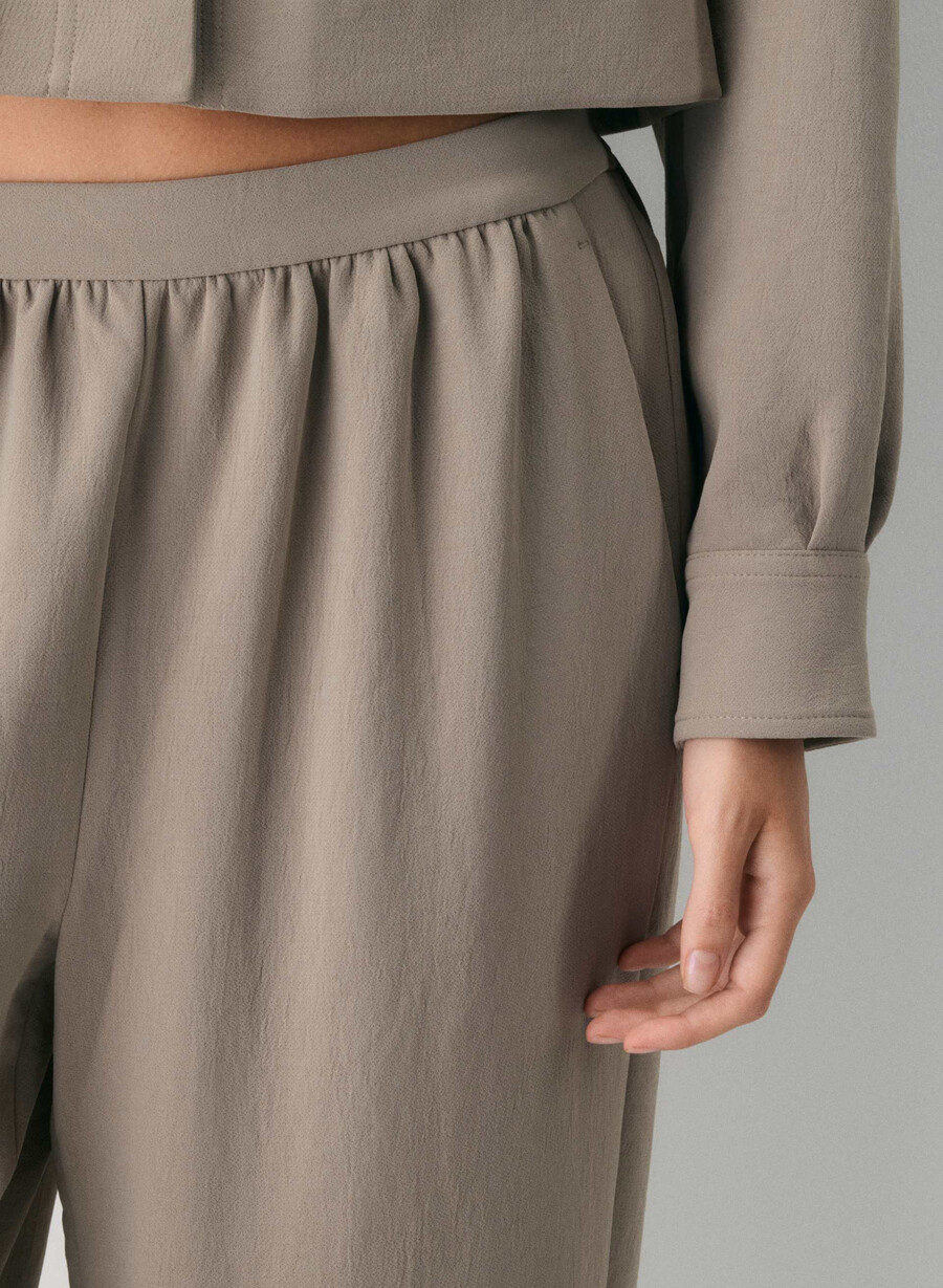 pantaloni zafferano - crepette nomad taupe