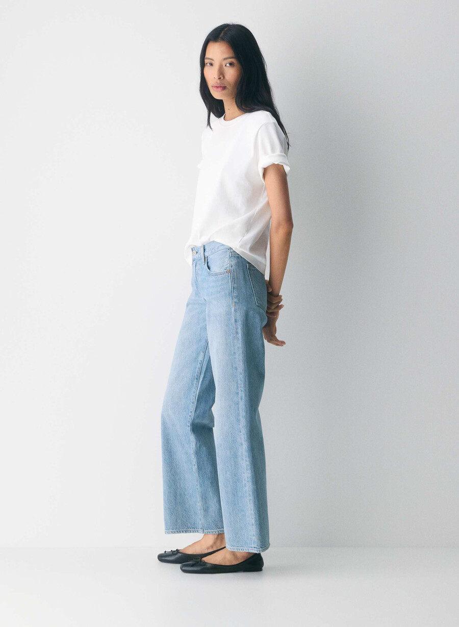 denim forum the farrah lo-rise wide jean 7 yrs bleu taboo