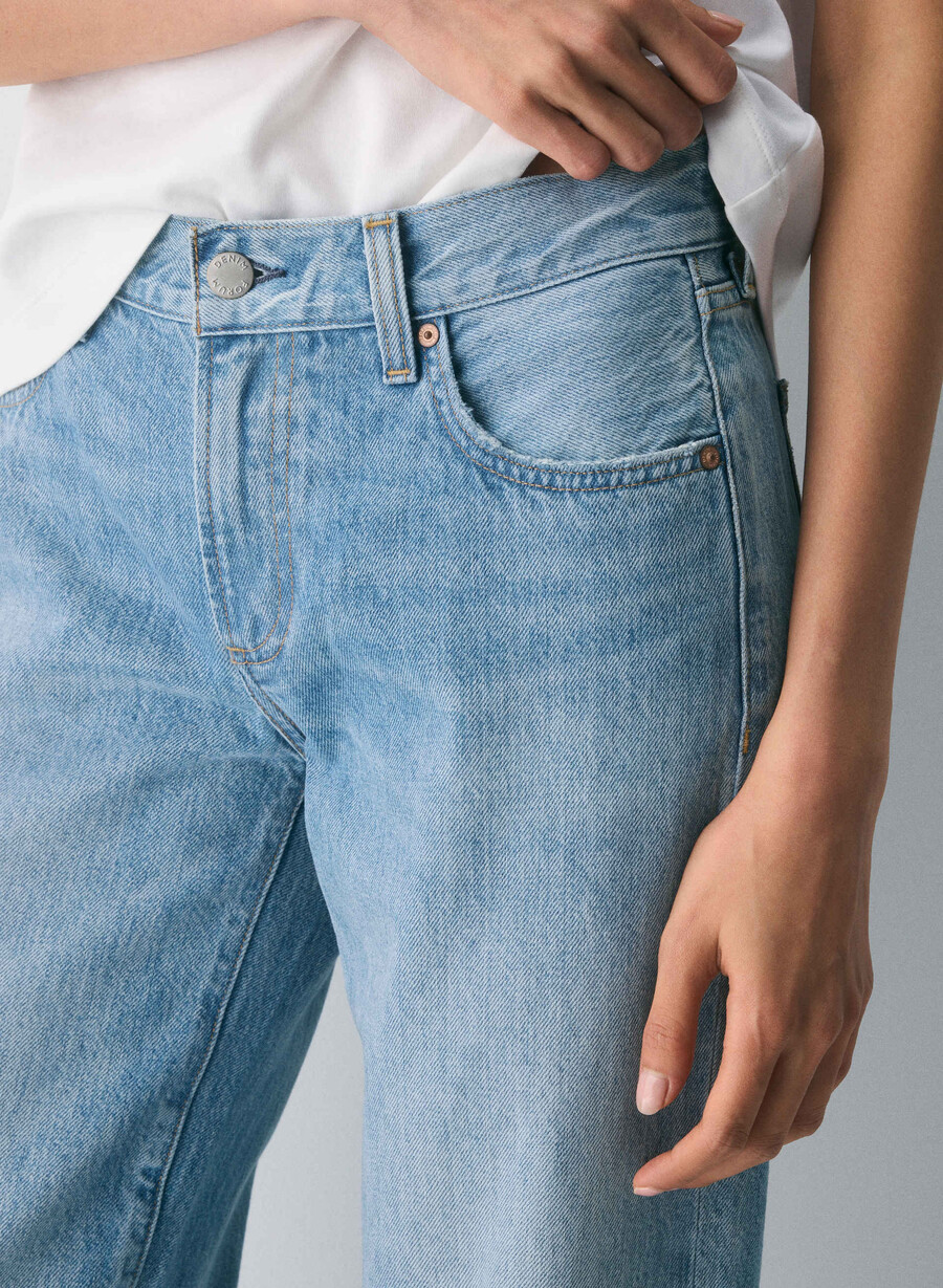 denim forum the farrah lo-rise wide jean 7 yrs bleu taboo