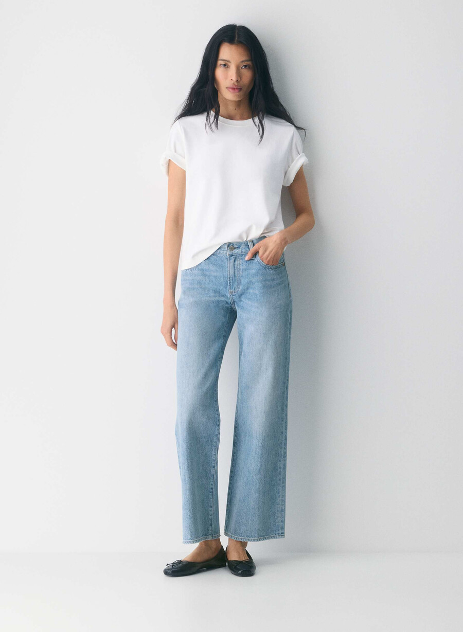 denim forum the farrah lo-rise wide jean 7 yrs bleu taboo