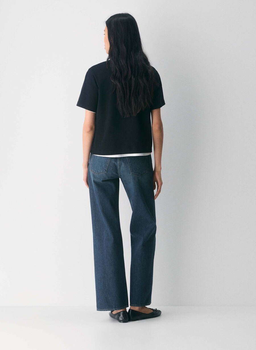 denim forum i jeans larghi farrah lo-rise sono di un blu scuro