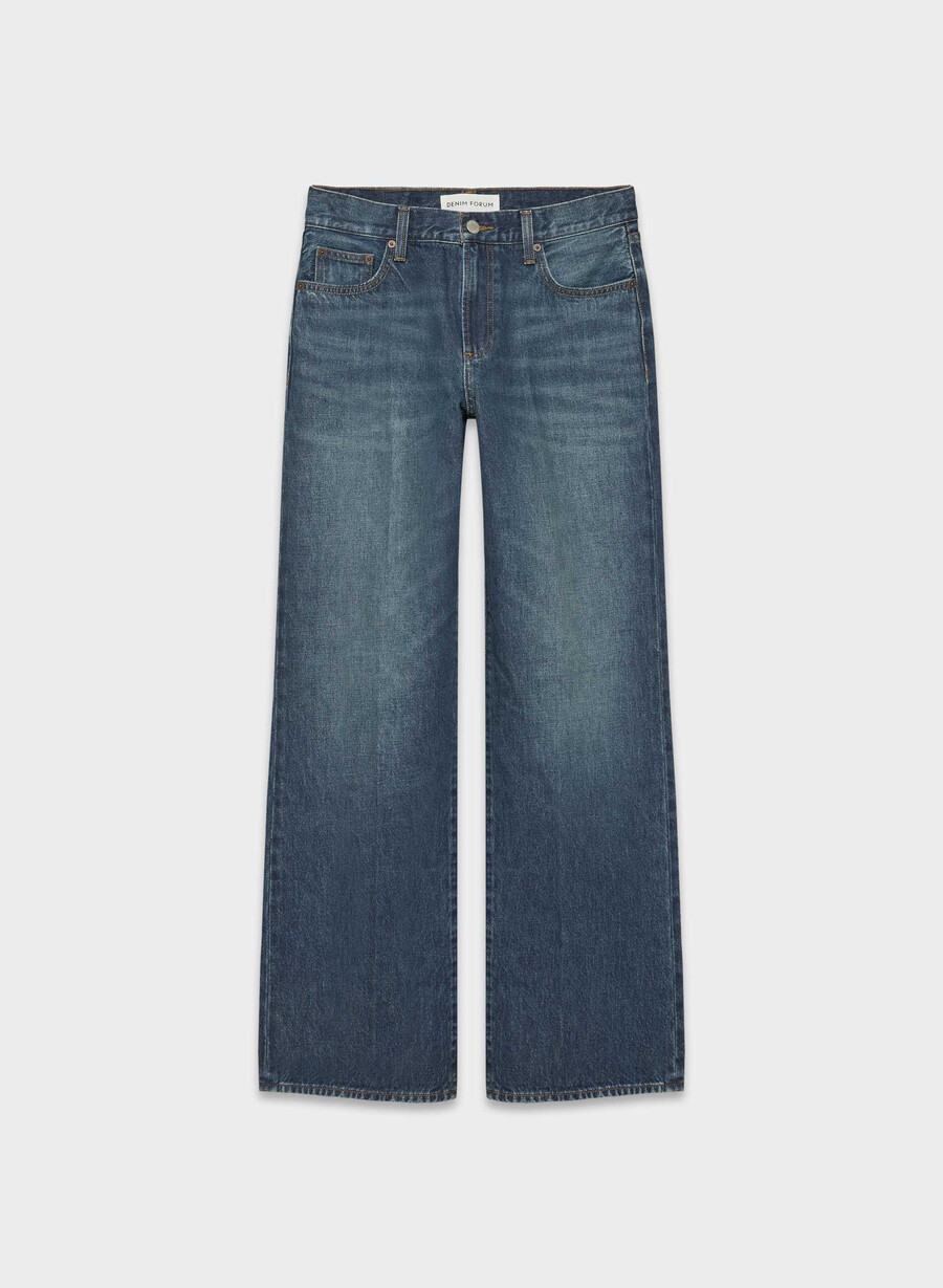 denim forum i jeans larghi farrah lo-rise sono di un blu scuro
