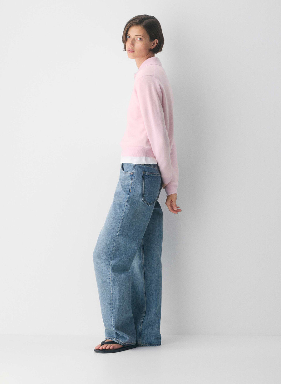 polo a maniche lunghe bare cashmere provenance villa pink