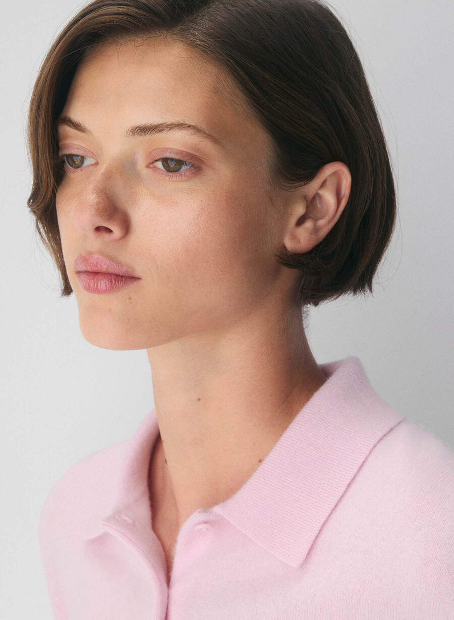 polo a maniche lunghe bare cashmere provenance villa pink