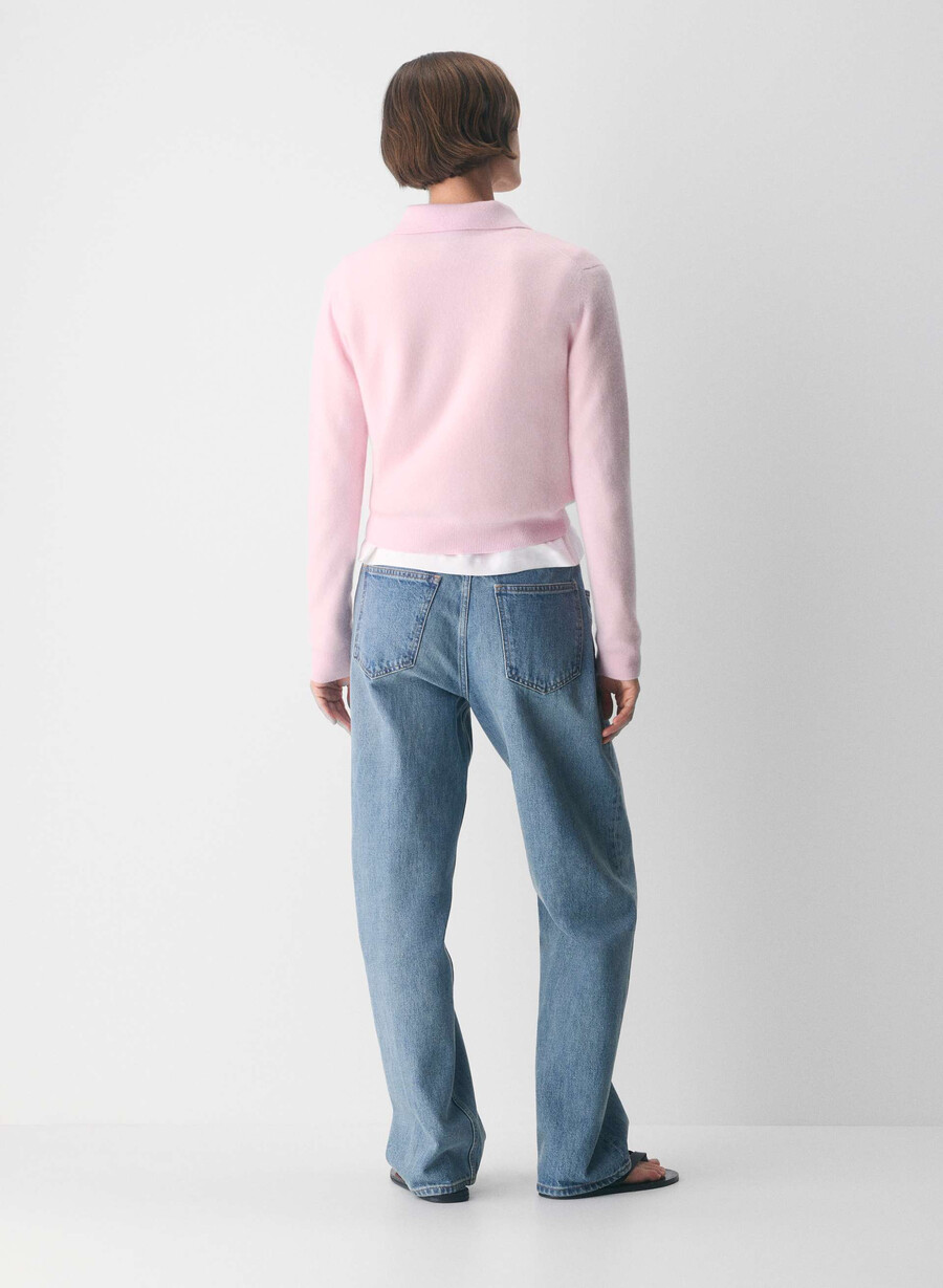 polo a maniche lunghe bare cashmere provenance villa pink