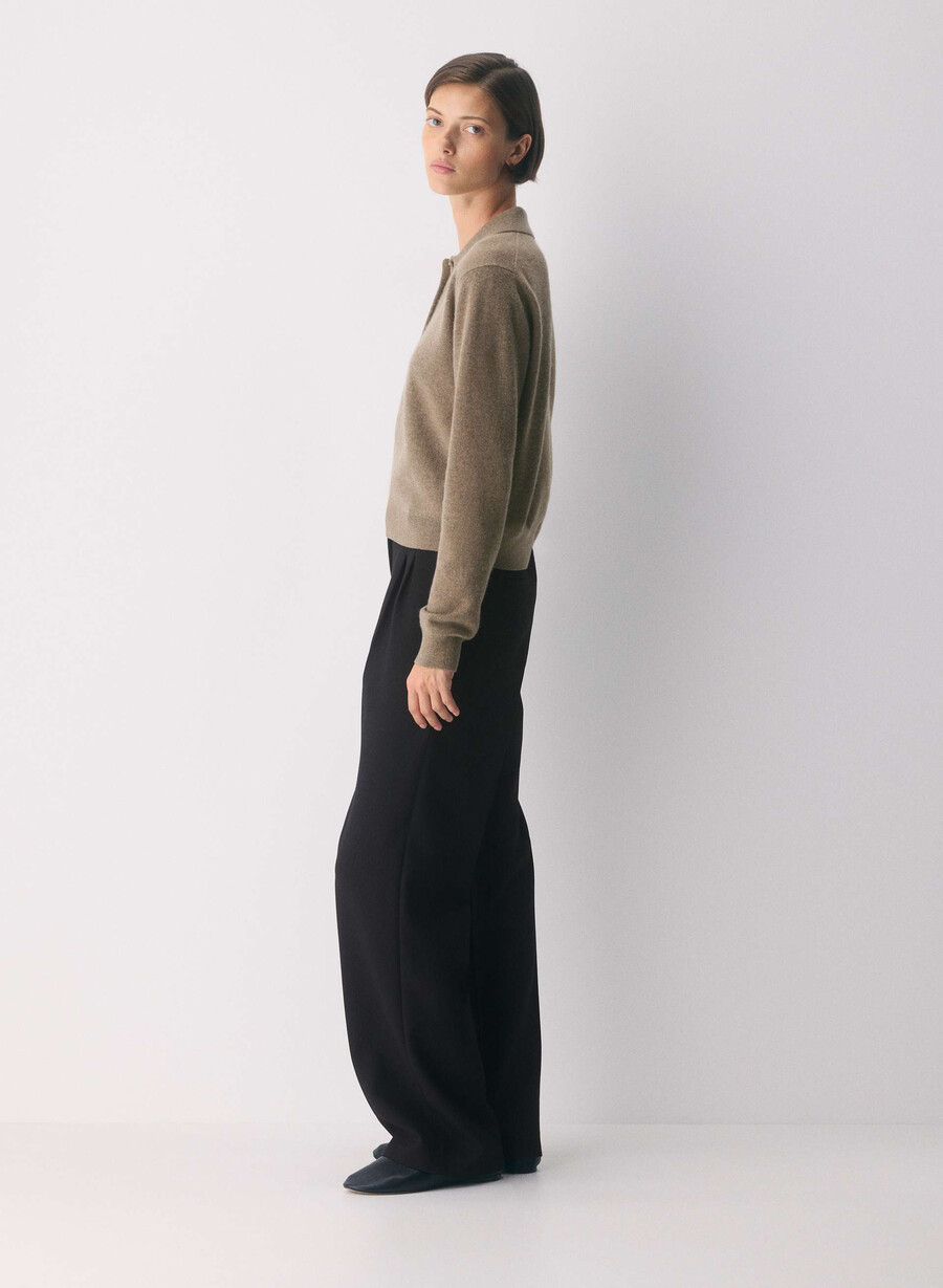 polo a maniche lunghe bare cashmere provenance heather folio brown