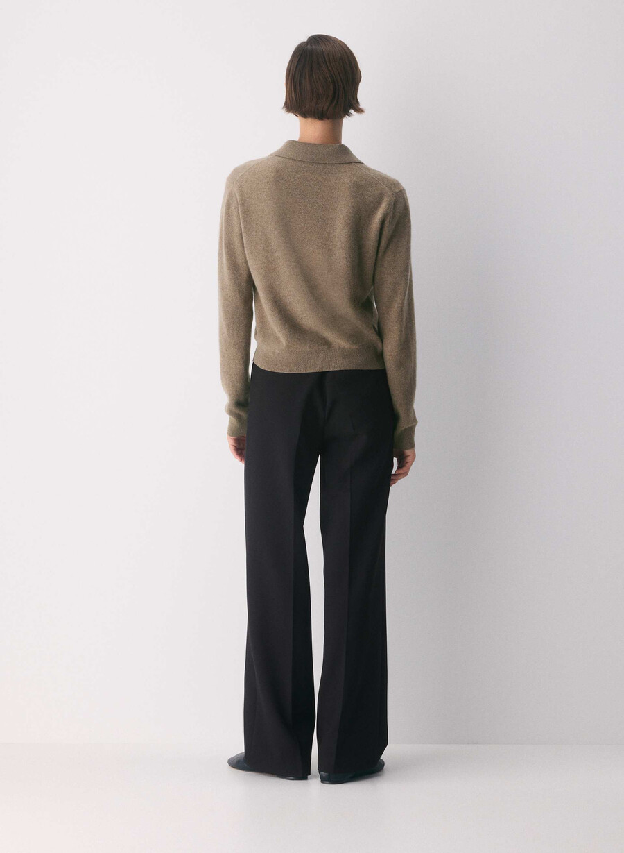 polo a maniche lunghe bare cashmere provenance heather folio brown