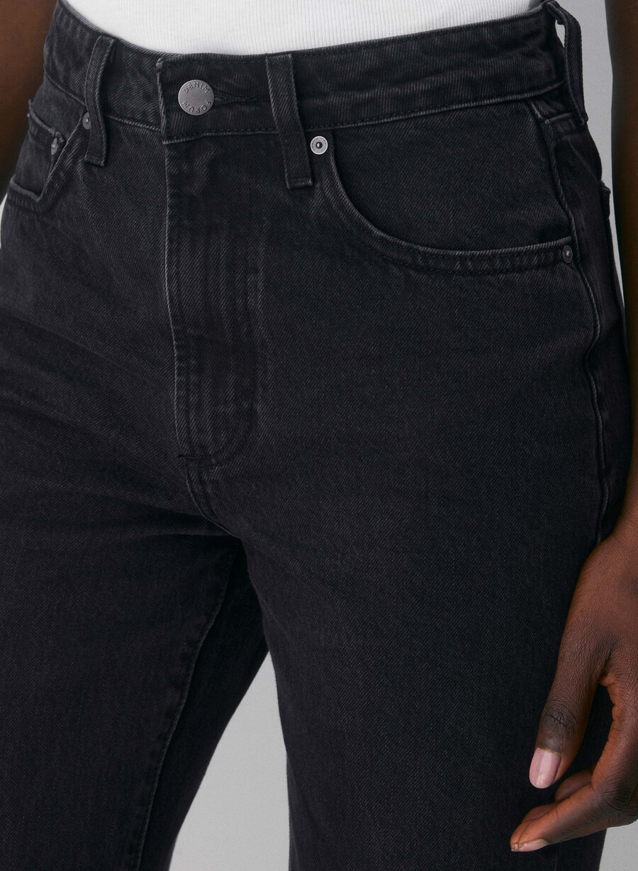 denim forum the farrah curve-fit hi-rise wide jean eyeliner nero