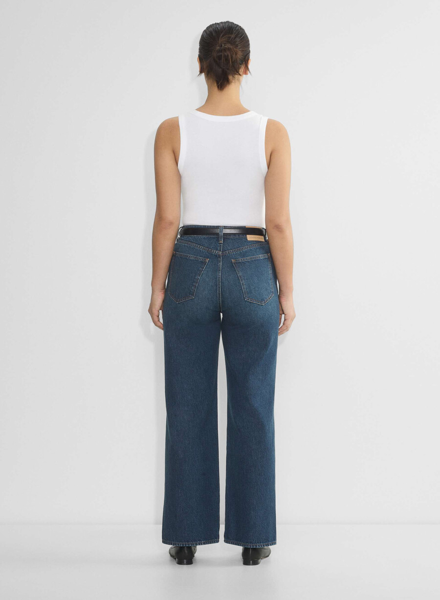 denim forum i jeans farrah curve-fit hi-rise wide sono di un blu scuro