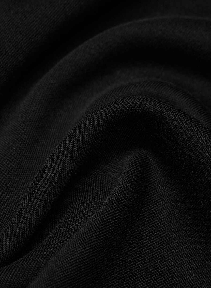 maglia in cotone interlock con scritta nero