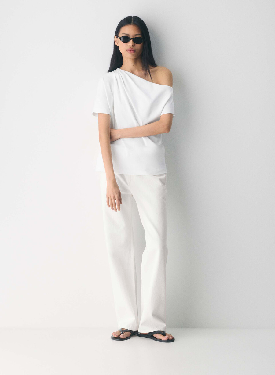 maglia in cotone interlock con scritta bianca