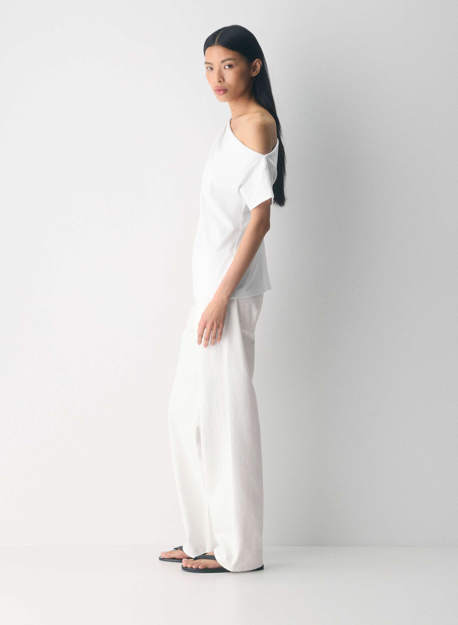 maglia in cotone interlock con scritta bianca