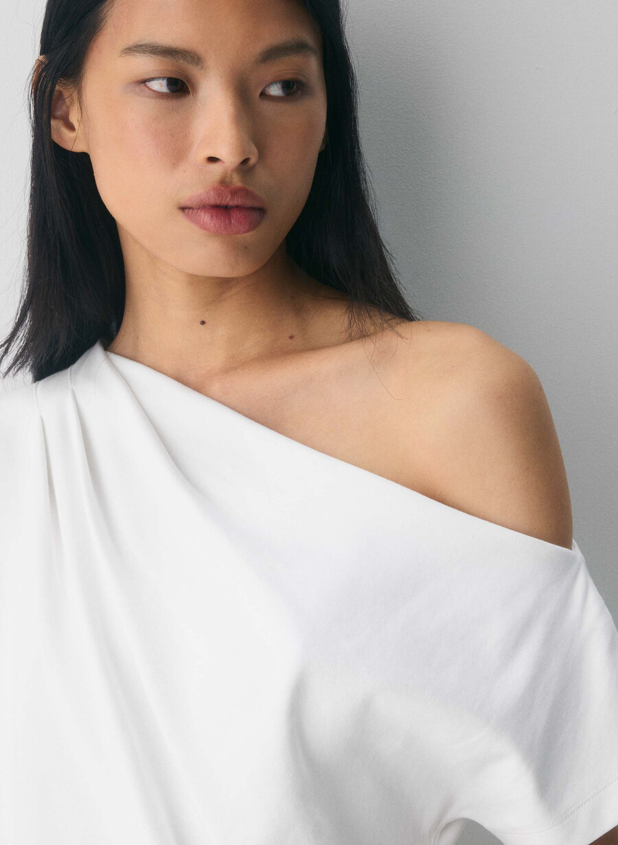 maglia in cotone interlock con scritta bianca