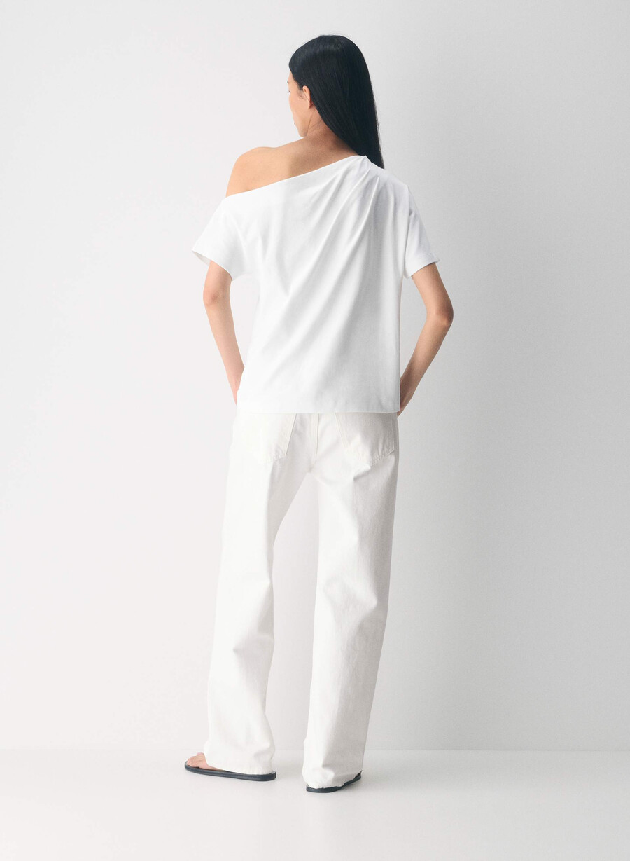 maglia in cotone interlock con scritta bianca