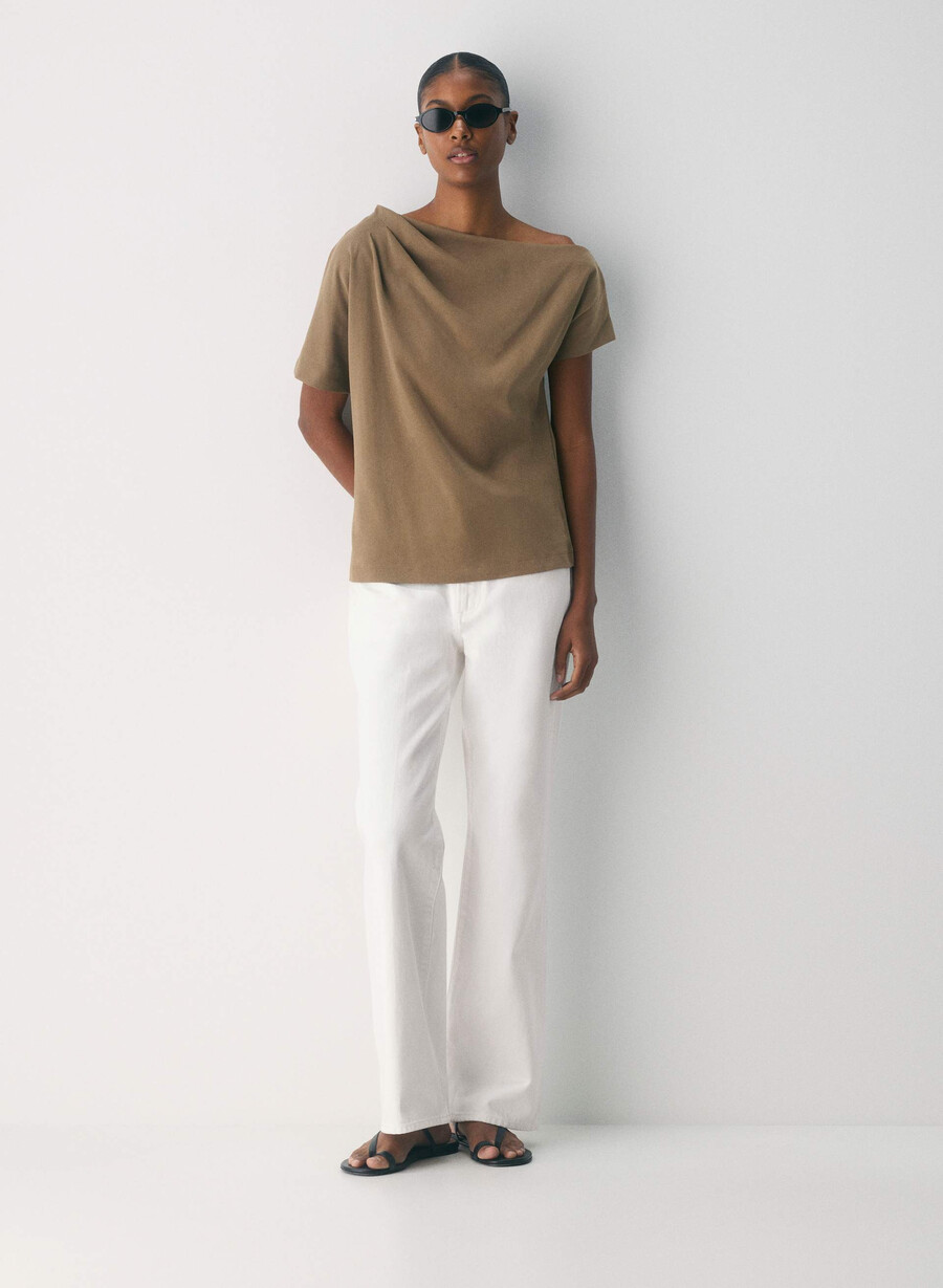interlock cotton script top folio brown