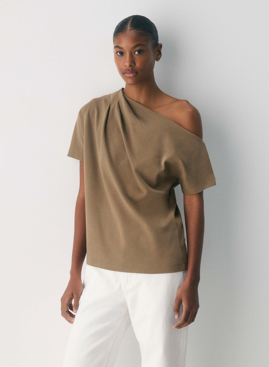 interlock cotton script top folio brown