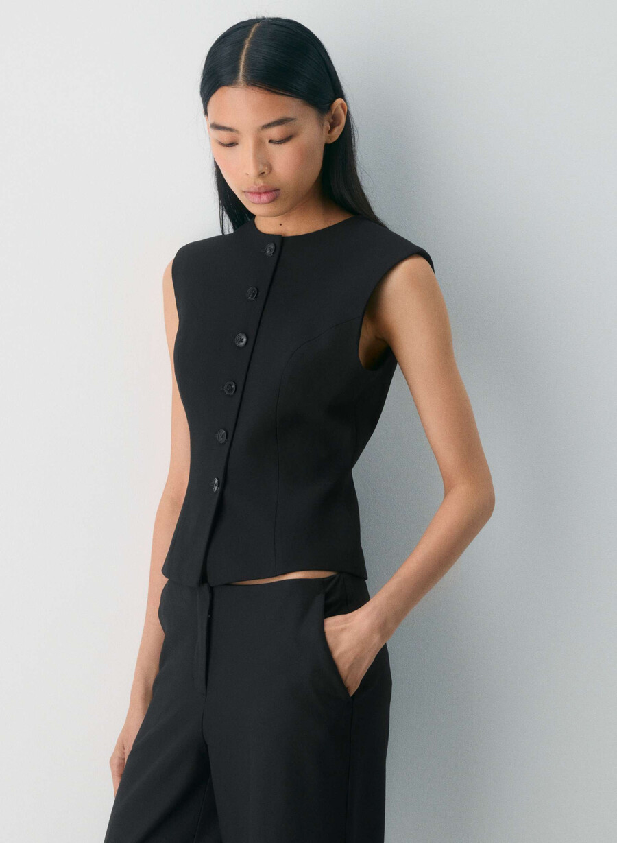 gilet duet - twill nero