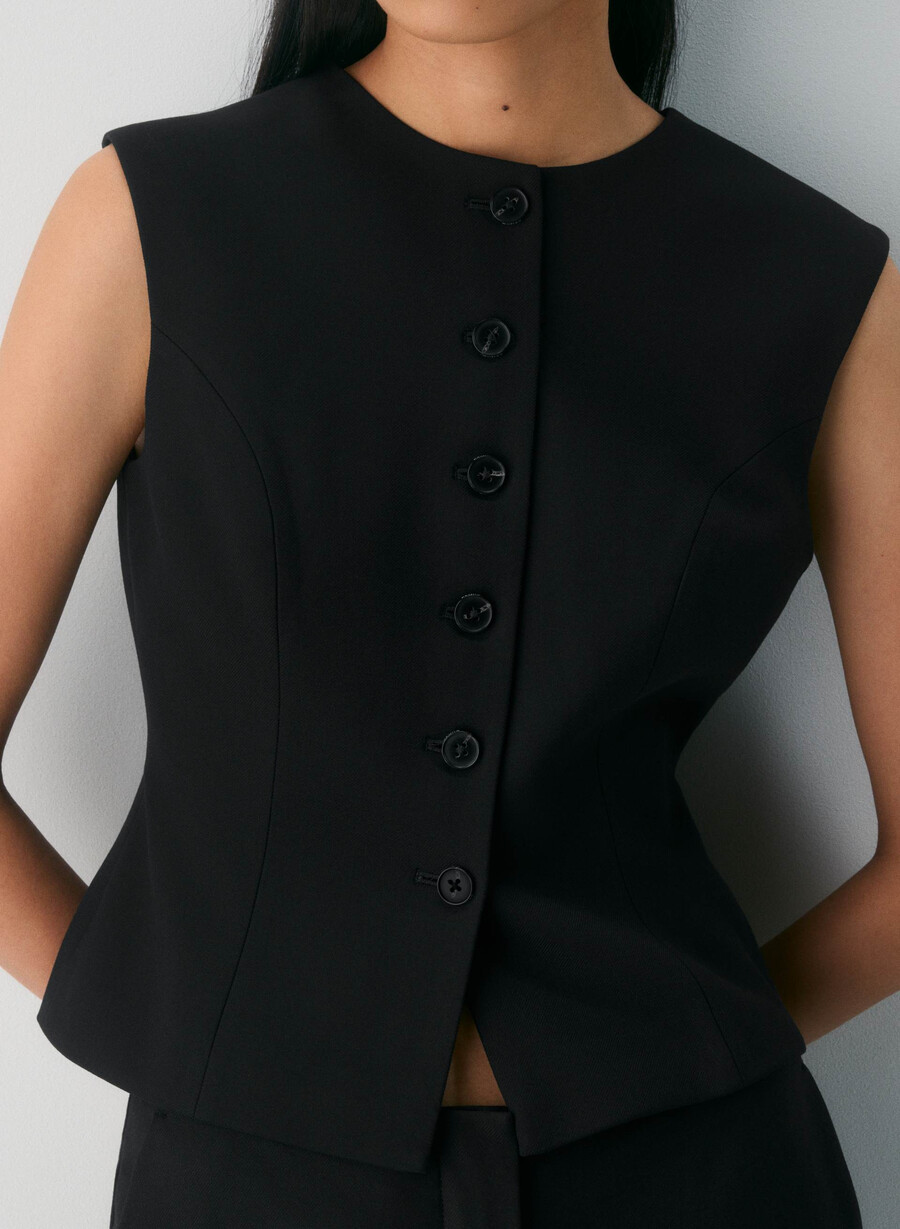 gilet duet - twill nero