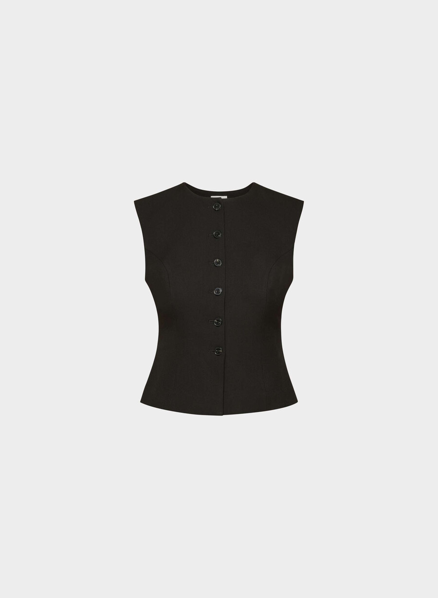 gilet duet - twill nero