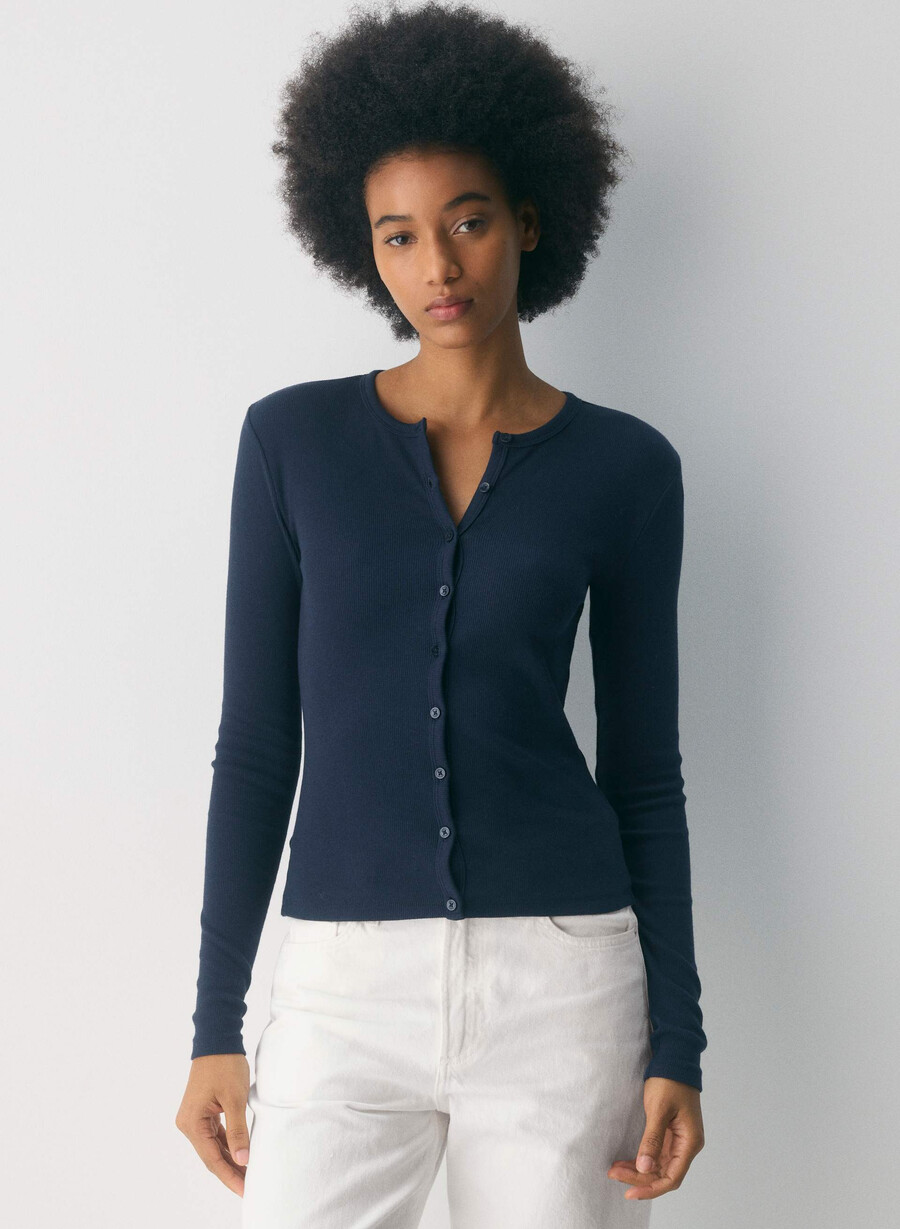 homestretch rib syncopation button-up admiral