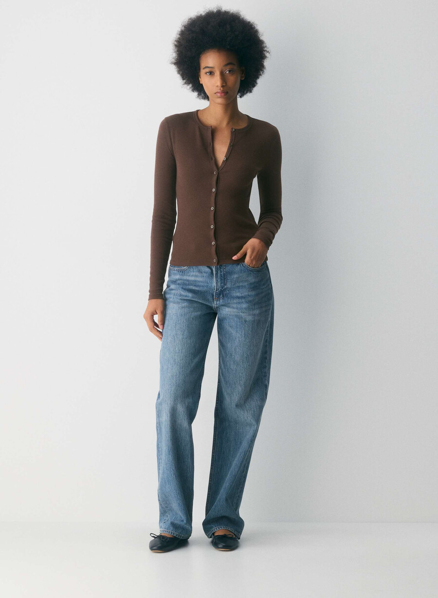 camicia abbottonata homestretch rib syncopation colore marrone mocha intenso