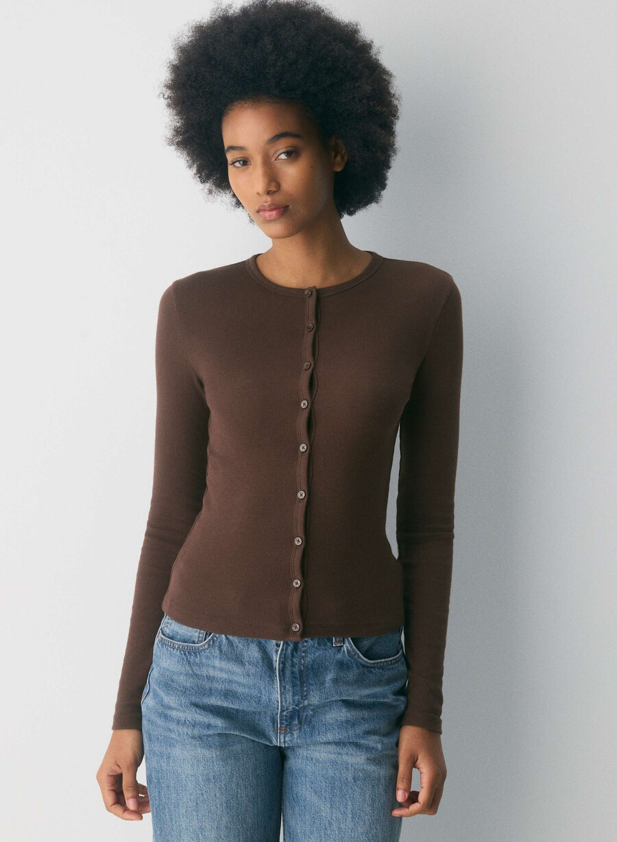 camicia abbottonata homestretch rib syncopation colore marrone mocha intenso